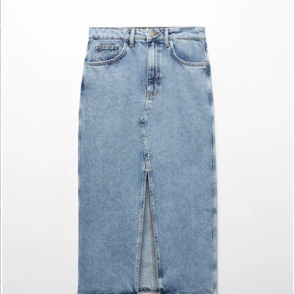 Mango Denim Midi Skirt